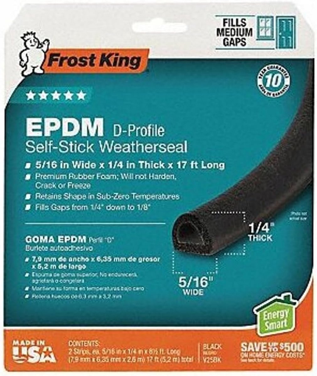 Zelfklevende EPDM Rubber Weerstrip D-Profiel - Tochtstrip voor Ramen en Deuren - Zwart 5,2 Meter