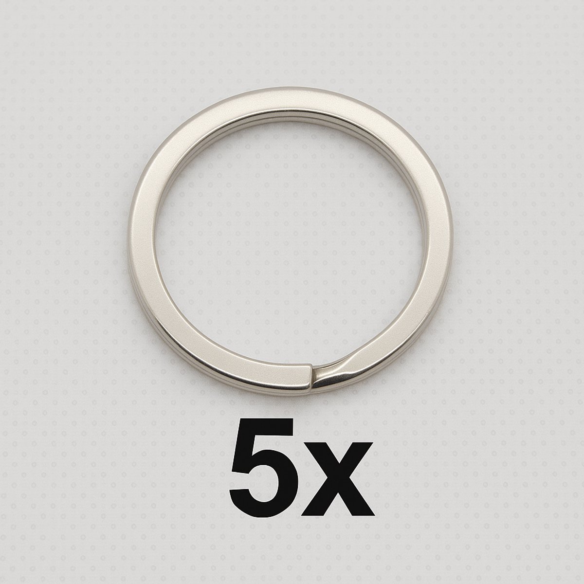 Zilveren RVS Sleutelhanger Ringen – Set van 5 Stuks – Roestvrijstaal Key Rings – Stevig, Duurzaam & Krasbestendig – Sleutels / Tags / Dogtags / Accessoires