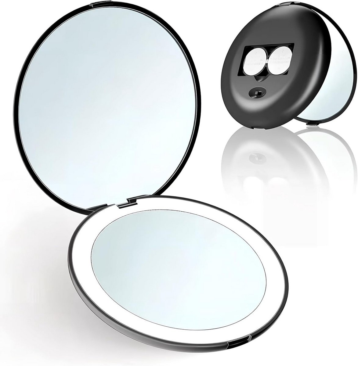 Draagbare Mini Make-up Spiegel met Verlichting en 2x Vergroting