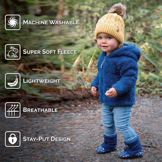 Warme Fleece Kruipschoenen Baby Met Antislipzool Blijven Goed Zitten — afbeelding 3
