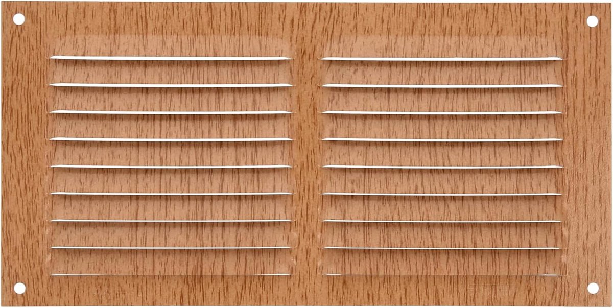 Ventilatierooster Rechthoekig Aluminium 100x200mm Houtkleur voor Keuken en Plafond