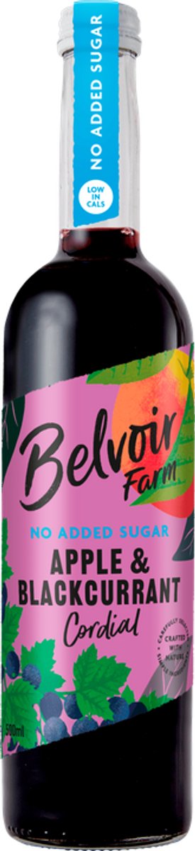 Belvoir no added sugar apple & blackcurrant cordial (6x 500ml)