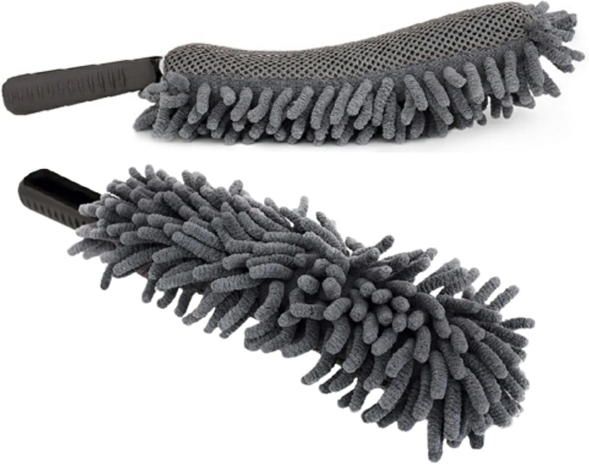 2-in-1 Flexibele Microvezel Velgenborstel Set voor Krasvrije Wielreiniging