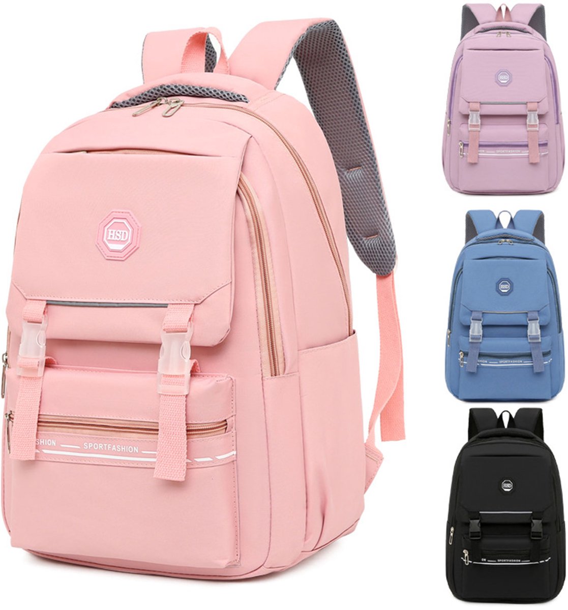 OKWISH Laptoptassen - 15.6 Inch Laptop Rugzak, Rugzak Met Schouderriemen, Schoolrugzak Voor Meisjes, Ruim Opbergvak, Waterbestendig Zwart