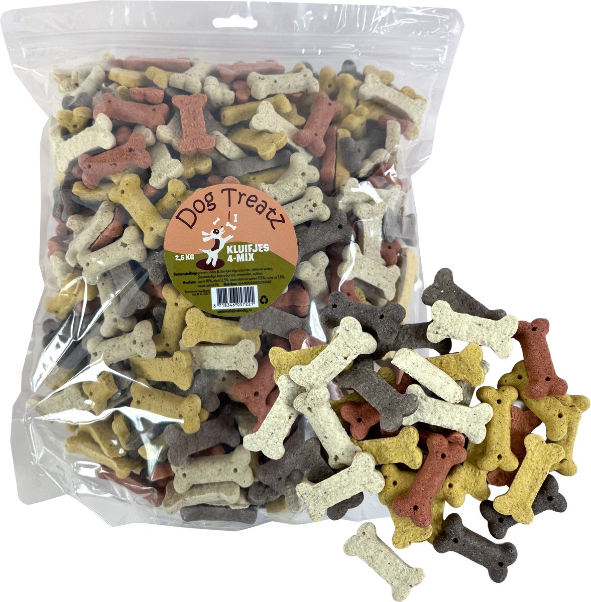 Dog Treatz Kluifjes 4-Mix - Krokante Biscuitkluifjes - 2.5 Kg, Gezonde Hondenbeloningen