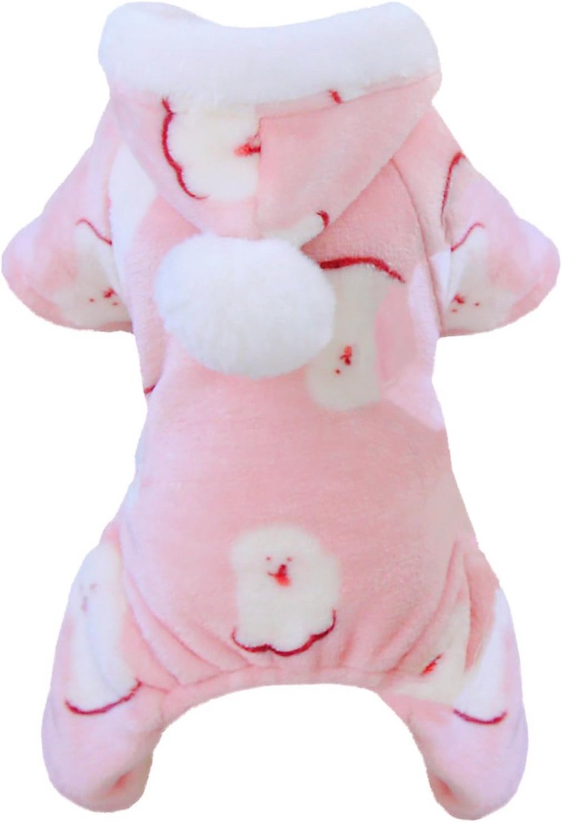 Warme Fleece Hondentrui met 4 Poten en Muts voor Kleine tot Middelgrote Honden en Katten