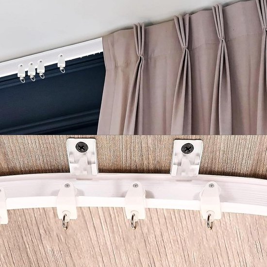 Dubbel gordijnrail Gordijn dubbele rails Heavy-Duty Gordijn Rails Wit RV gordijn spoor for