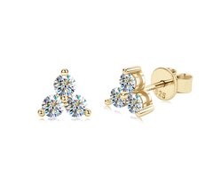 Lab Grown moissanite oorstekers - Moissanite - 1ct - The Jewellery Salon - kleine oorbellen met steen - incl certificaat
