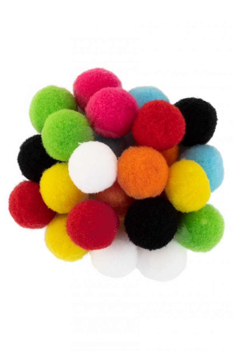 Pom Pom 2 cm assorti 24 stuks