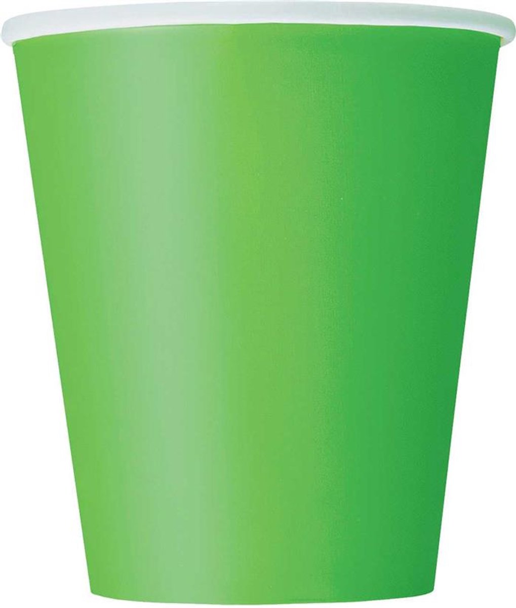 Bekers limoen groen 270ml. 14 stuks