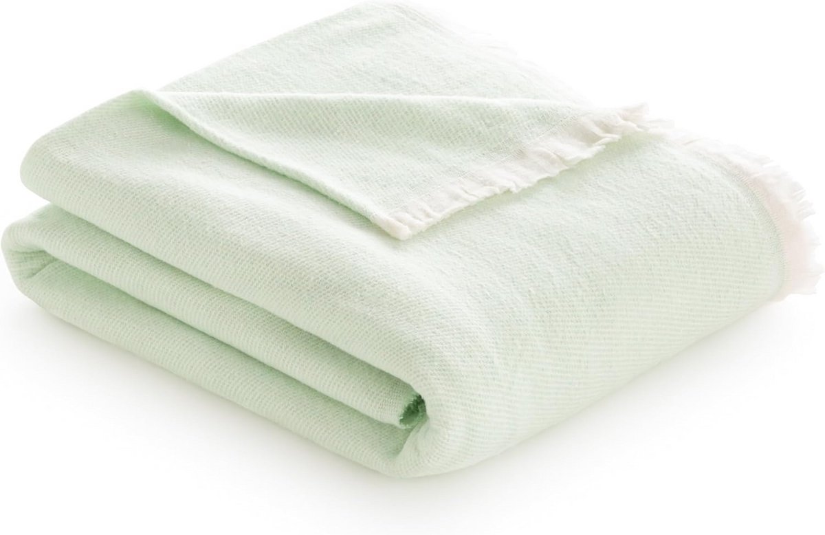 Extra Zachte Katoenen Plaid met Strepenpatroon voor Bed en Bank Multifunctioneel
