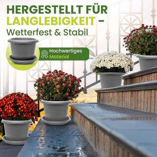 Plantenpot/bloempot kunststof dia 48 cm en hoogte 30 cm in het