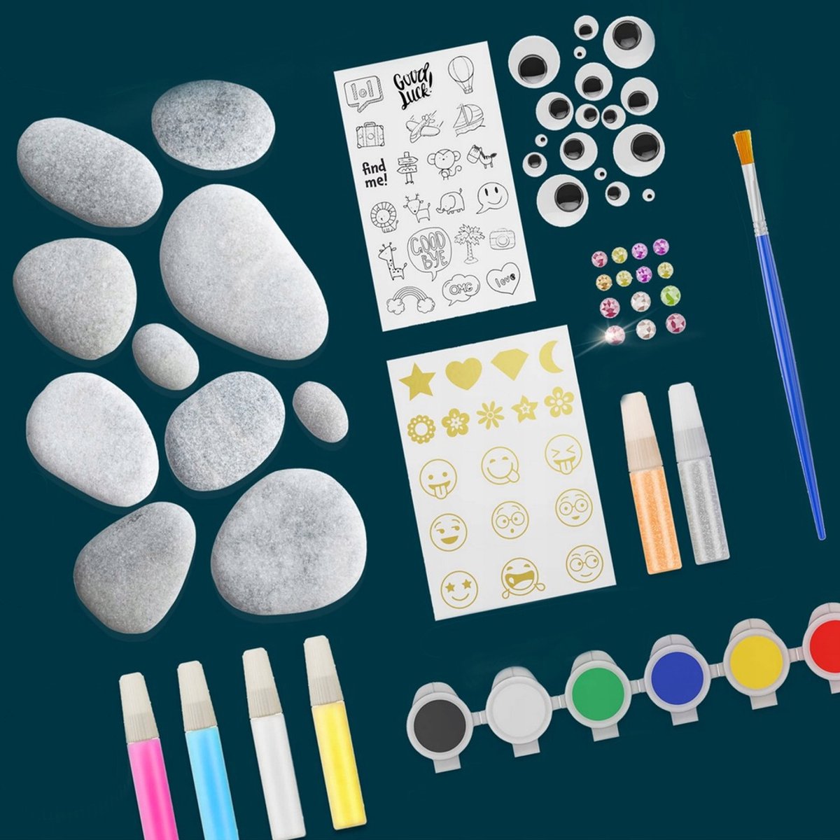 Renew Force Painting Stones Set – 10 Stenen + Verf & Markers