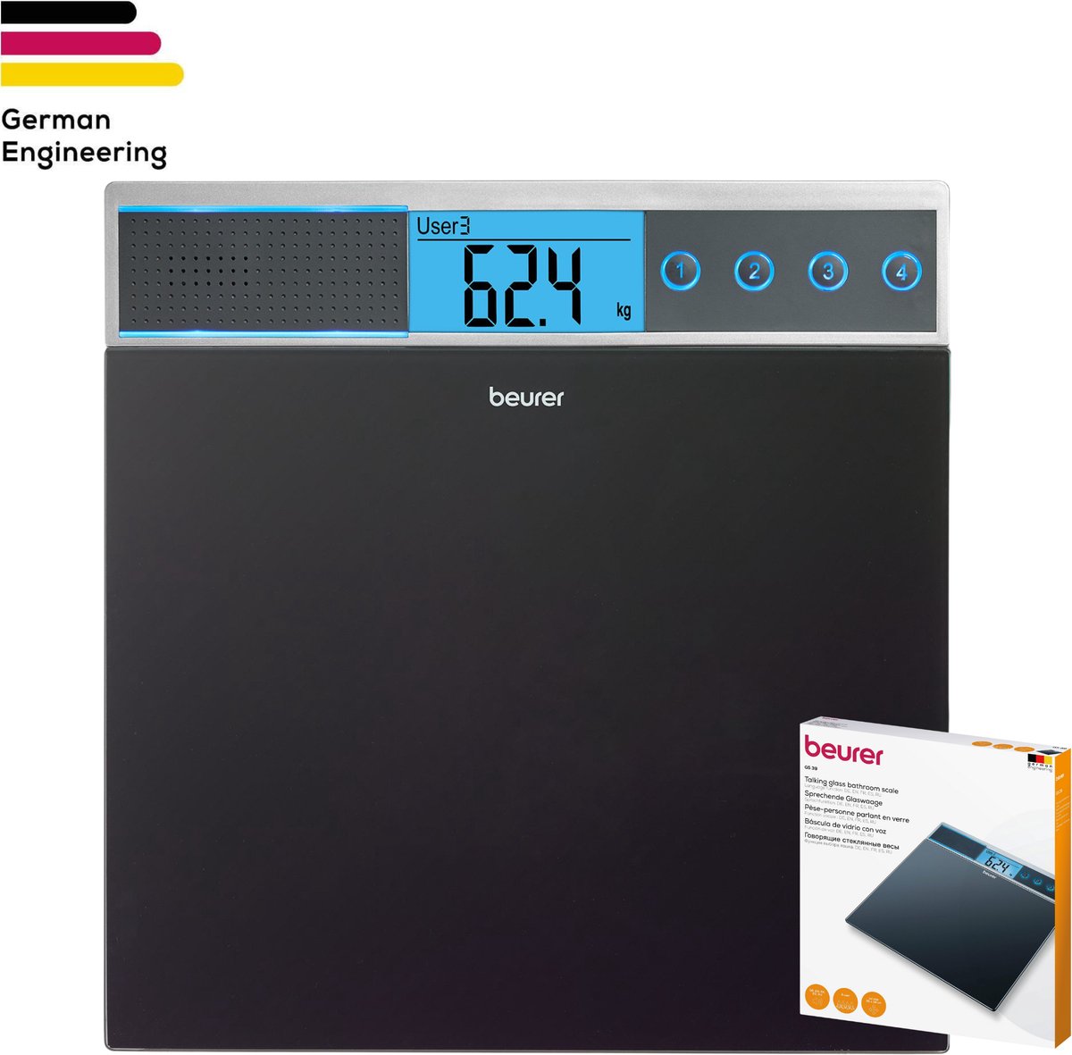 Beurer GS39 - Personenweegschaal - Sprekend - 150kg - Zwart