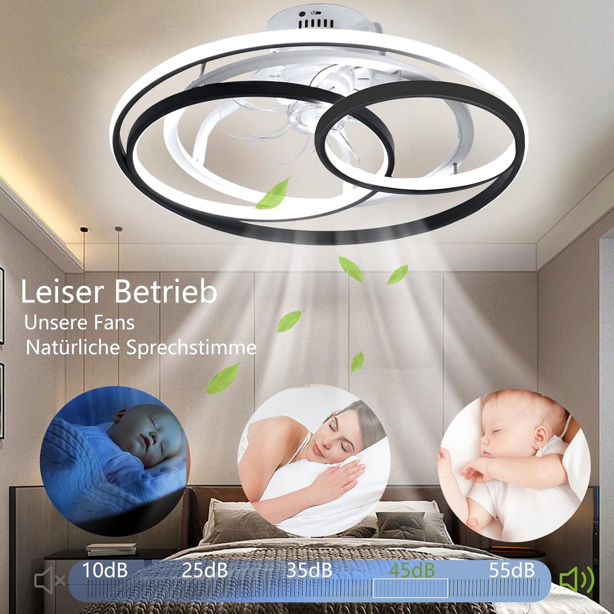 Plafondventilator met Verlichting - Ventilator voor Slaapkamer - Air Cooler met Afstandsbediening – foto 5