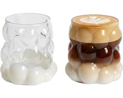 Vamora Lumio - Koffieglazen - Thee glazen - Waterglazen - matcha glazen - cappuccino - espresso - Transparant glas - Glazenset - set van 2 stuks - 350ml