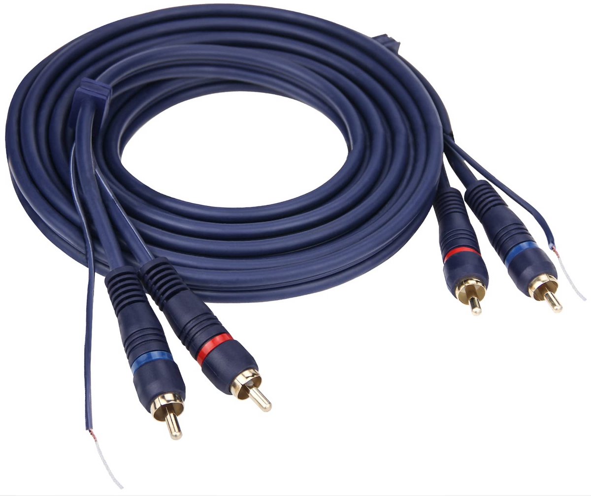 3 meter RCA Audiokabel met Aarddraad - Verguld 2RCA Mannelijk naar 2RCA Mannelijk voor Platenspeler en Versterker