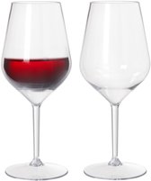 Duni Wijnglas Elegance - 2x - Voor Man en Vrouw - Chique - onbreekbaar kunststof - 400 ml - vaatwasser bestendig - plastic wijnglazen