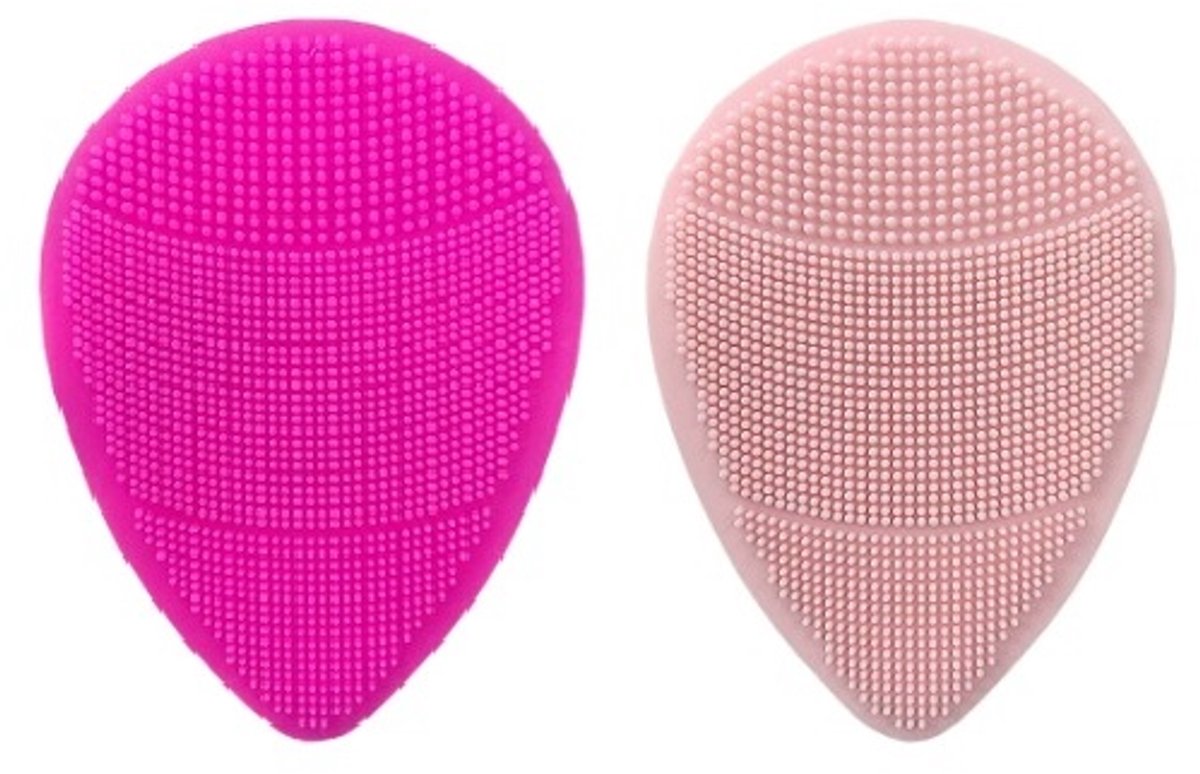 2 Stuks - Siliconen Gezichtsborstels - Gezichtsreinigers - Gezichtsreinigingsborstel - Gezichtsspons - Make up reinigersborstel – Massage borstels - Roze & Fuchsia Roze - Exfoliator met Zuignap & Handvat