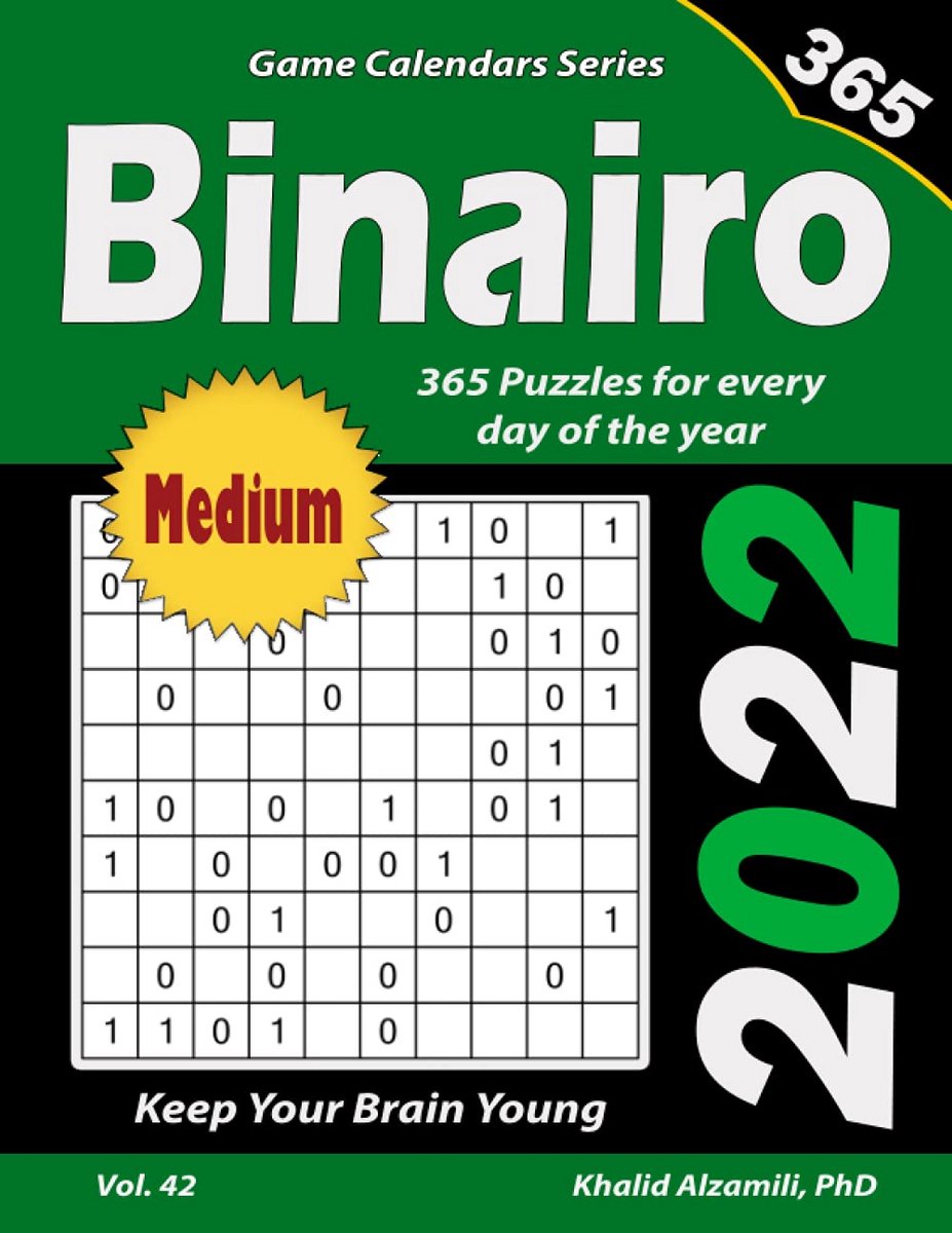 365 Medium Binairo Puzzelboek voor Elke Dag van het Jaar: Logische Hersenactiviteit voor Volwassenen
