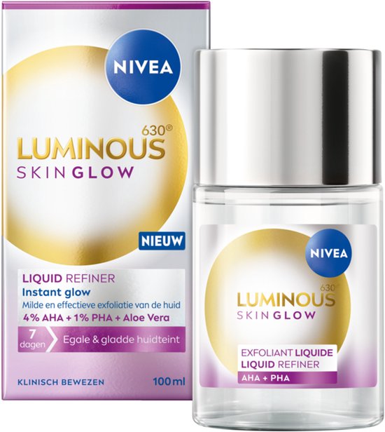NIVEA Luminous630 Skin Glow Liquid Refiner - Exfoliant - Skincare - Leave-on Peeling - Alle Huitype - Anti-Pigment - 100ml