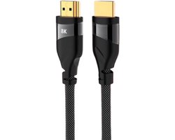DrPhone High Speed HDMI 2.1 Kabel 48Gbps – 8K@60Hz & 4K@120Hz – UltraHD HDMI-Kabel - Nylon Gevlochten – 2M - Geschikt voor o.a Samsung QLED, PS5, PS4, Xbox Series X, Roku & Meer