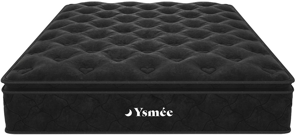 Vente-unique Matras met pocketveren en geïntegreerd dekmatras 180 x 200 cm dikte 28 cm - BLACK DREAM van YSMÉE L 200 cm x H 28 cm x D 180 cm