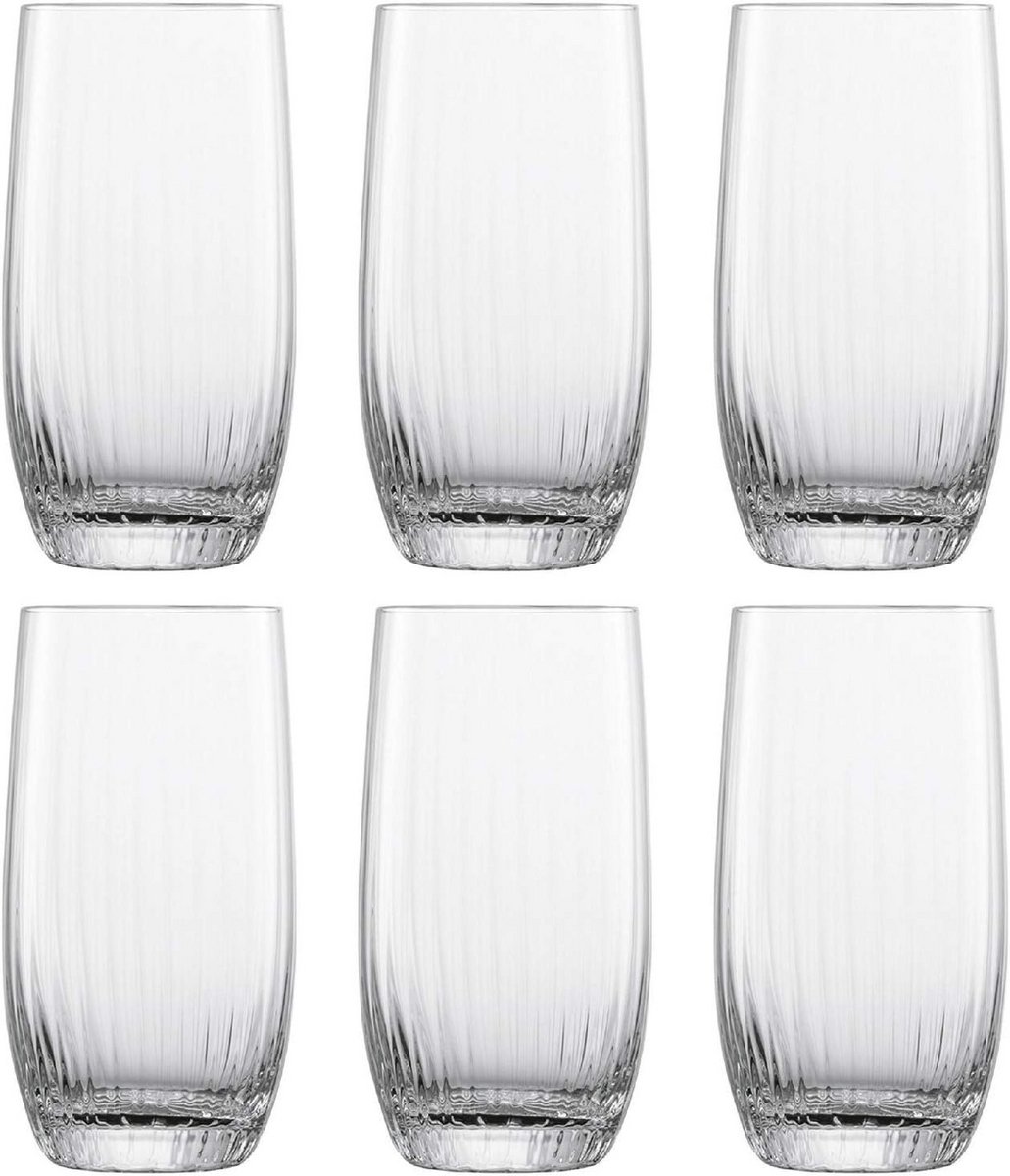 Lange Drinkglazen Set Kristalglas met Delicate Golfslijping Hoog