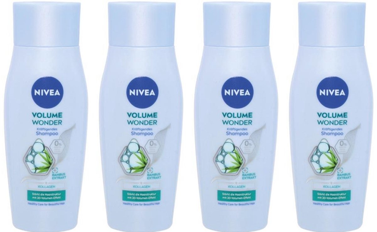 Nivea® | 4 x 50 ml Volume en Kracht Shampoo | | reisformaat | miniflacon | fijn haar |