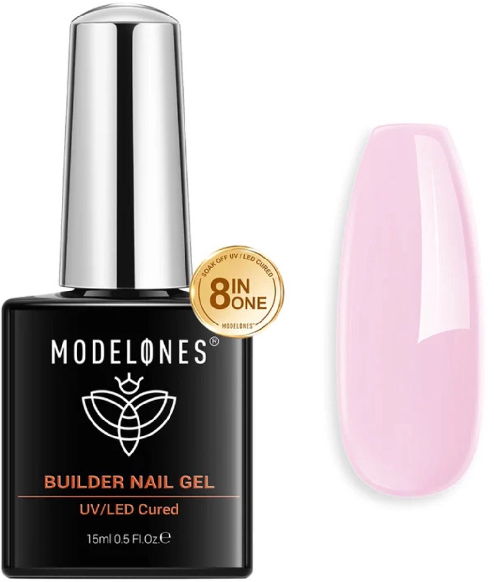 Modelones Baby Pink Builder Nail Gel - TPO & HEMA-free - 15 ml - UV/LED - Sterke & Baby Roze Builder Nagelgel