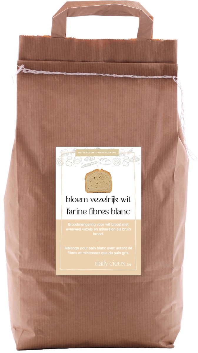 Bloem vezelrijk wit 5kg - brood bakken - bakingrediënt - bloem