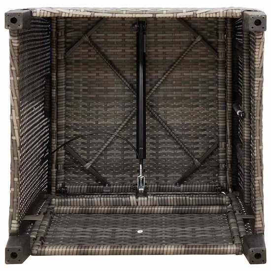 vidaXL - Chaise de jardin réglable avec table d'appoint en résine tressée - Gris