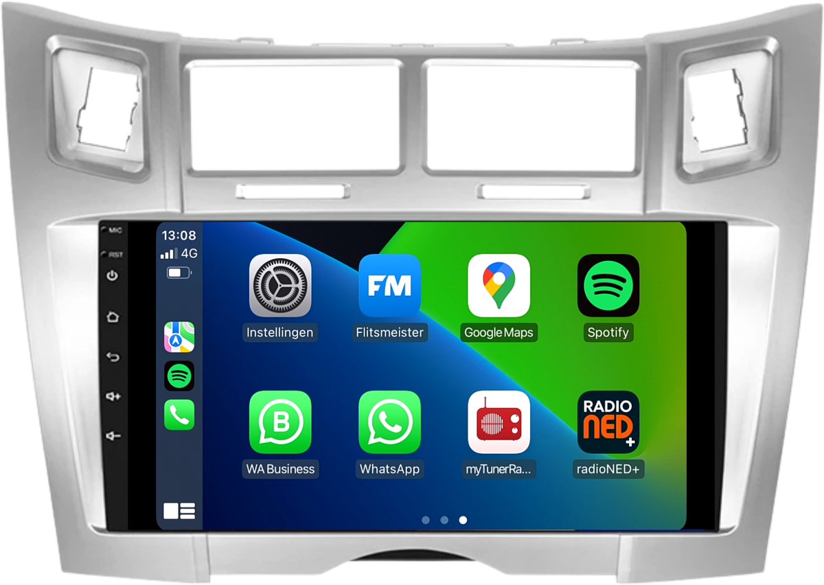 CarPlay autoradio geschikt voor Toyota Yaris | 2005 t/m 2012 | Android 13 | Draadloos Apple CarPlay & Android Auto | 2GB + 32GB | 8-Core | Davilon | 2025 model | 2005 2006 2007 2008 2009 2010 2011 2012 | Bluetooth & Wifi