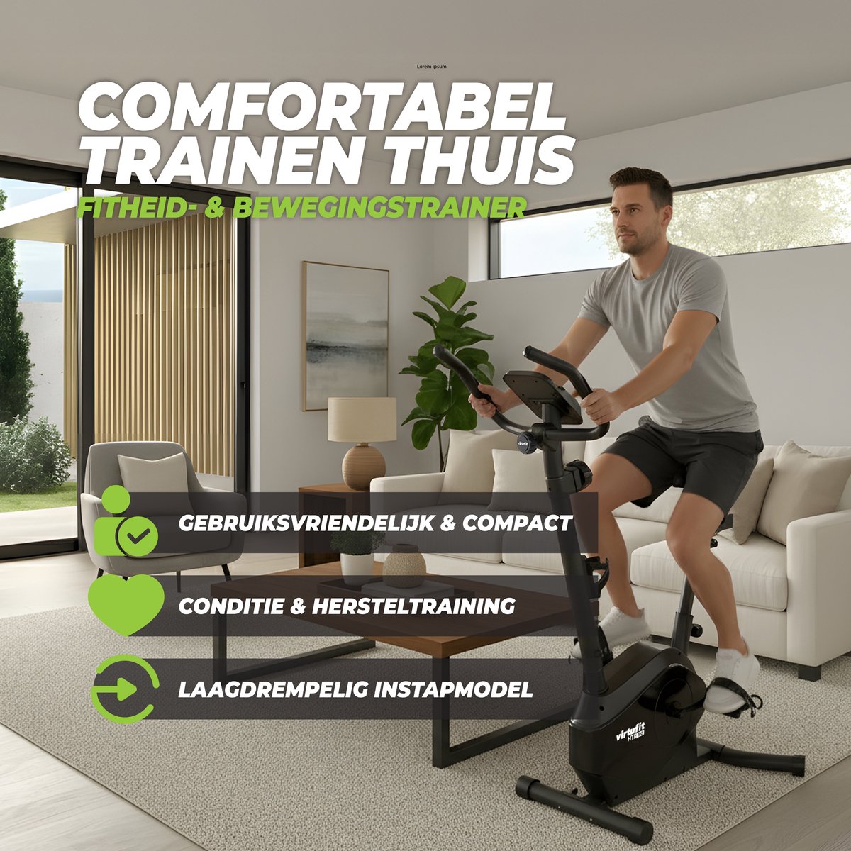 VirtuFit HTR100 Hometrainer met 8 Weerstandsniveaus - afbeelding 3