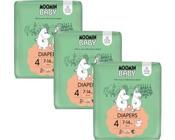 Muumi Baby Eco Luiers - Maat 4 - 7-14 kg - 126 stuks - Parfumvrij - Voor de gevoelige huid - Anti-allergischh