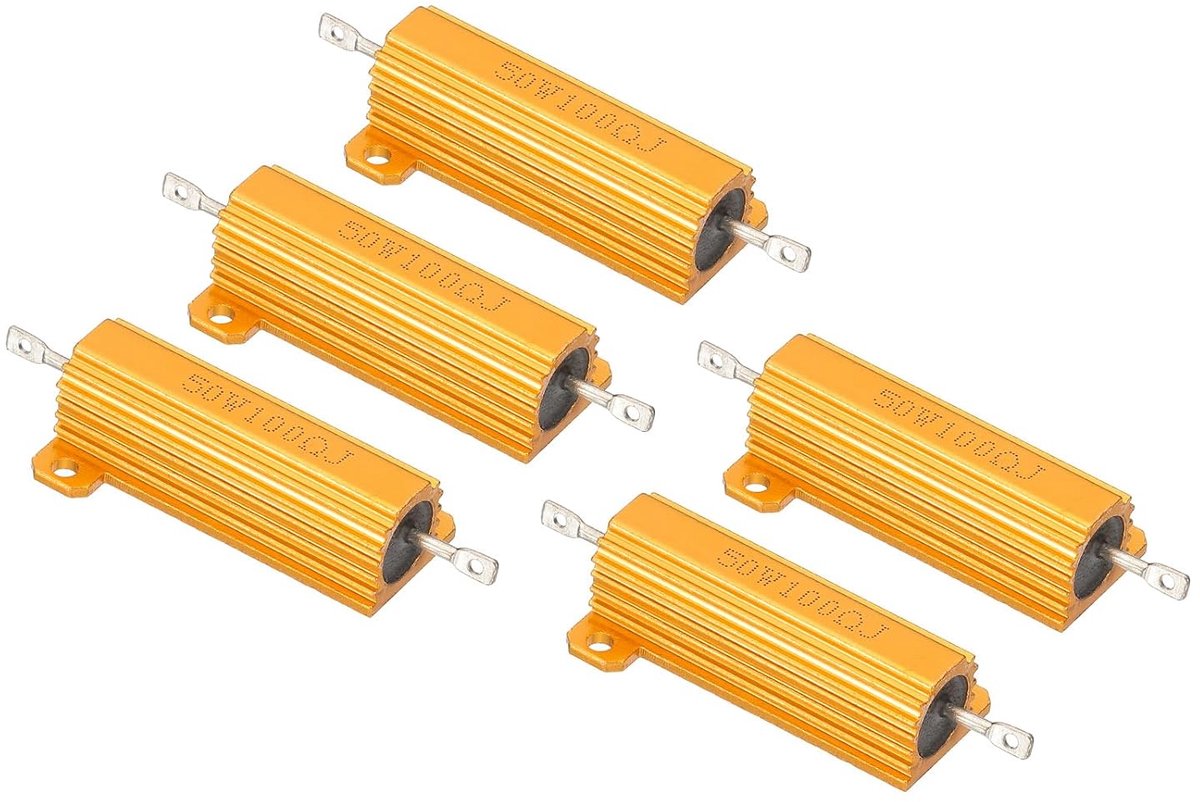 PATIKIL 100 Ohm 50 W aluminium schaalweerstand, 5 stuks