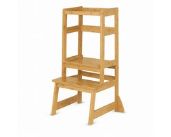 Oemmie Leertoren - Learning Tower - Montessori Leertoren - Leertoren keukenhulp - Leer Toren - Opstapje - Kindertrapje - Bruin