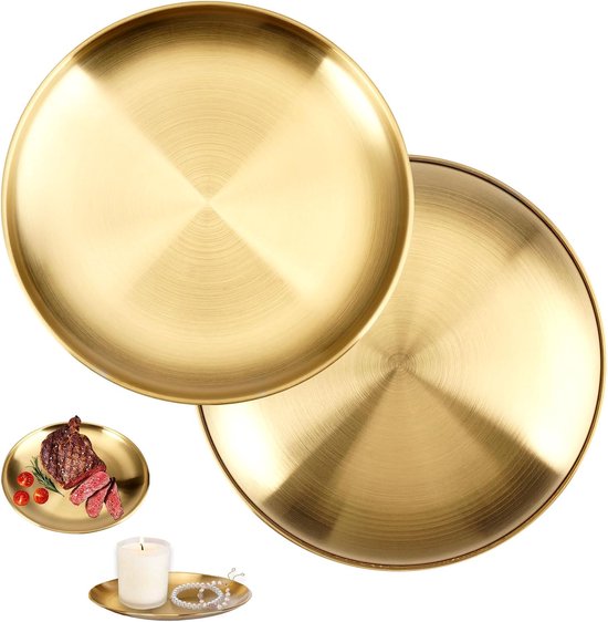 Turks dienblad voor koffie en thee, geschikt voor het restaurant, ronde vorm, breedte 35 cm (zilver