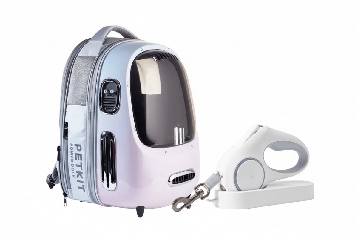 PETKIT - Breezy2 Smart Cat Carrier Pink & Petkit Go Shine Dog leash bundle