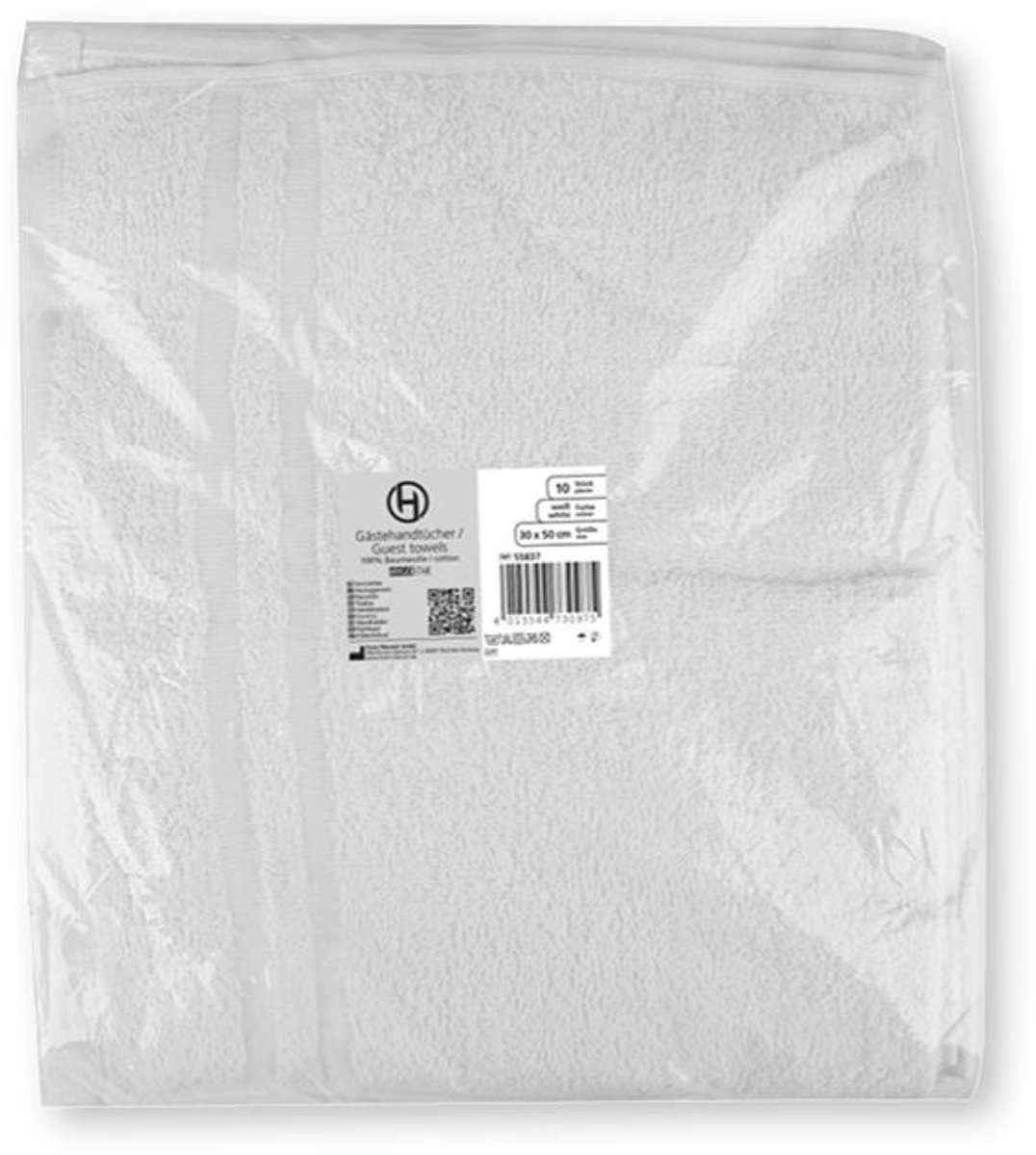 Gastendoekjes 100% Katoen – Set van 10 – Zacht & Absorberend – 30x50 cm – Wasbaar op 60°C – Drogerbestendig – Wit