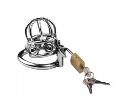 Nooitmeersaai - Peniskooi met hangslot en pinnetjes - Metaal - Zilverkleurig - 50 mm