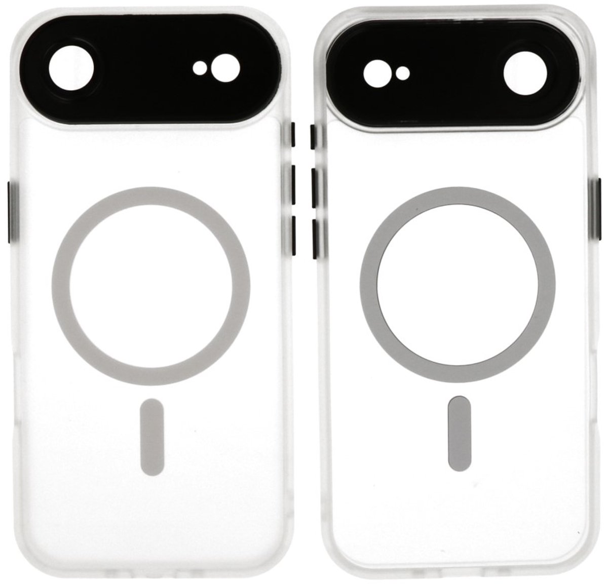 MagSafe Hoesje Geschikt voor iPhone Air - Mat-Transparent met Camera Beschermer Case - Wit