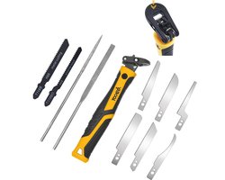 10-in-1 Mini Handzaag met Vijlset voor Hout, Metaal, Kunststof en Gipsplaat