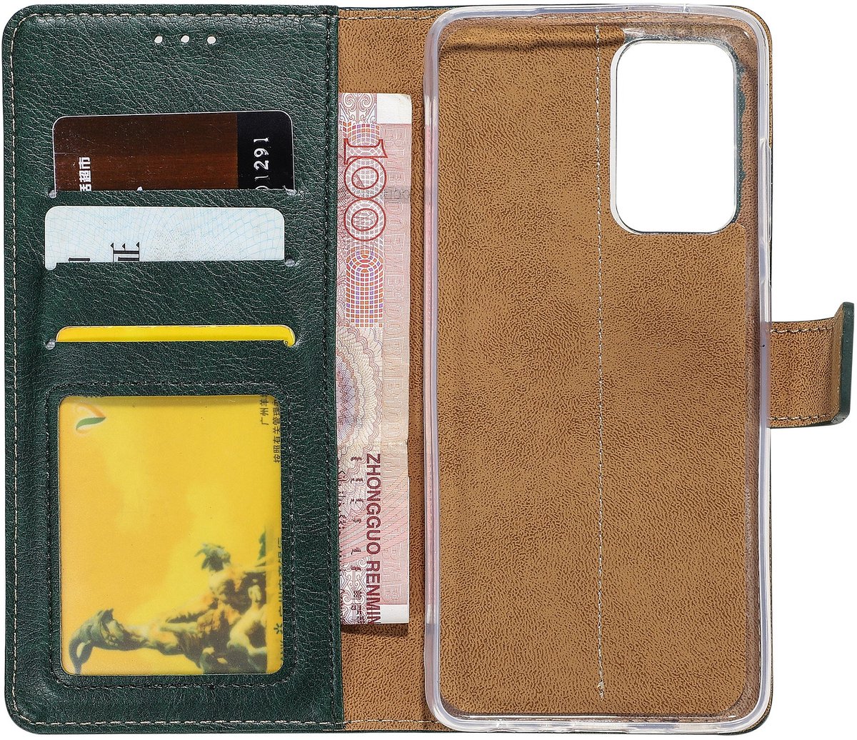 Rixus Bookcase For Apple iPhone 13 Dark Green