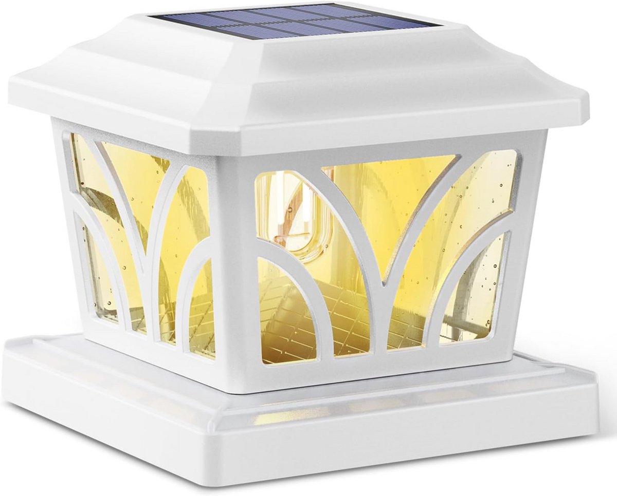 Zonnepaalkap voor buiten met LED-verlichting - 20 lumen, voor palen van 4x4, 5x5, 6x6 cm - Warm wit en koel wit