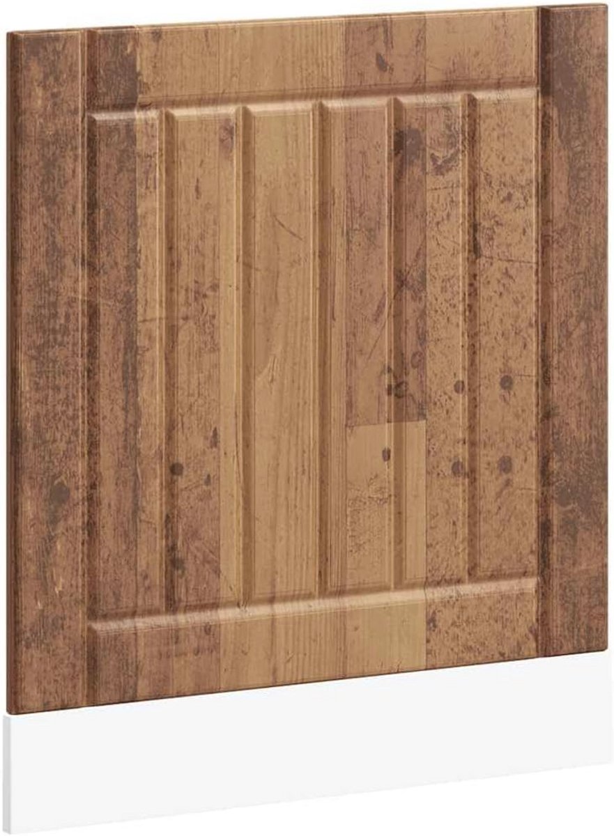 Afwasmachinepaneel van verwerkte hout in oude houtkleur