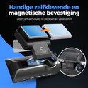 Dashcam met magnetische en zelfklevende bevestiging voor eenvoudige installatie.