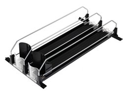 Refrigerator Beverage Storage Rack - Bottled Beverage Organizer - Beverage Dispenser - Storage Rack - Black - Double Track - 38*18*8cm