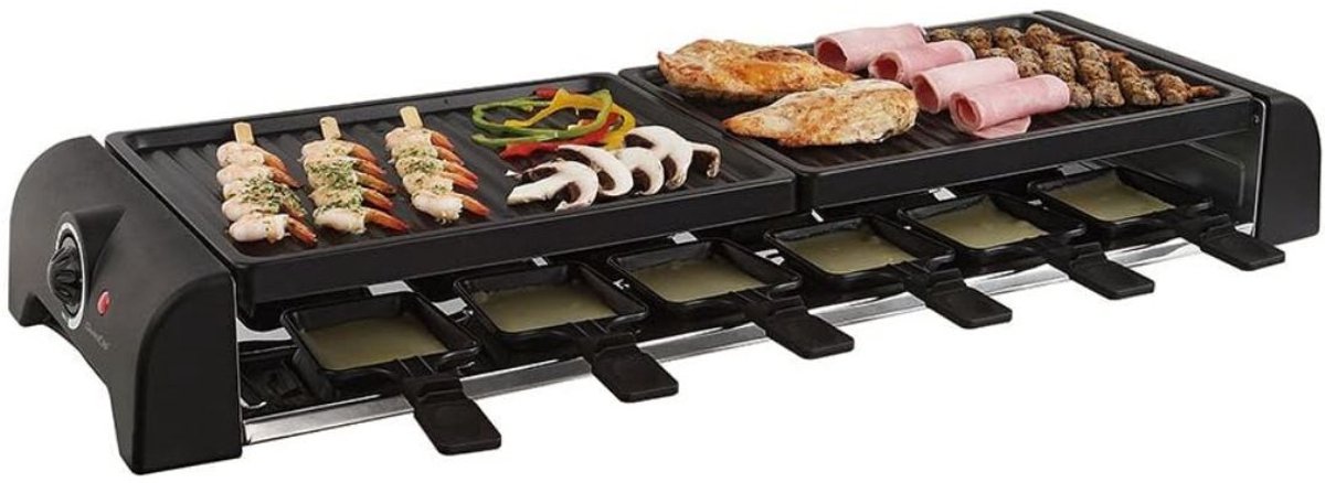 White-Label® Gourmetstellen - Raclette - Teppanyaki Bakplaat - Zwart