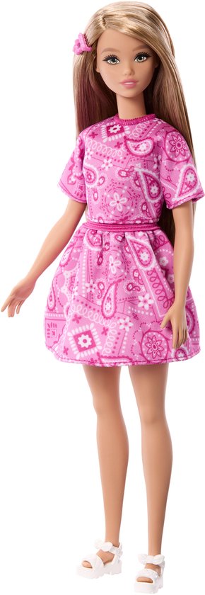 Barbie Fashionistas Style – Barbie Pop met roze paisley rok en blond haar